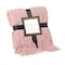 Deerlux Decorative Diamond Pattern Knit Throw Blanket with Fringe, Pink QI003966.PK - alternate 1